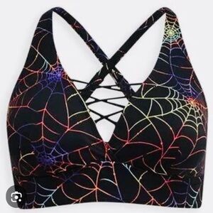 Torrid Black Spiderweb Strappy Swim Top Size 3 22/24